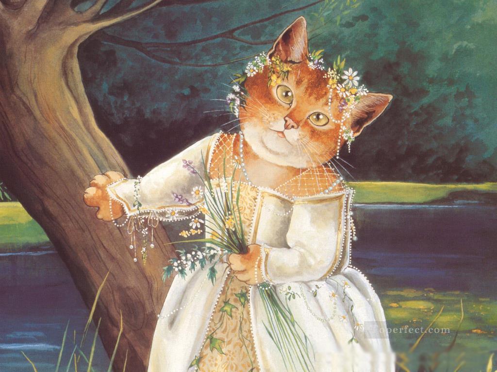 Dame de chat Susan Herbert Peintures à l'huile